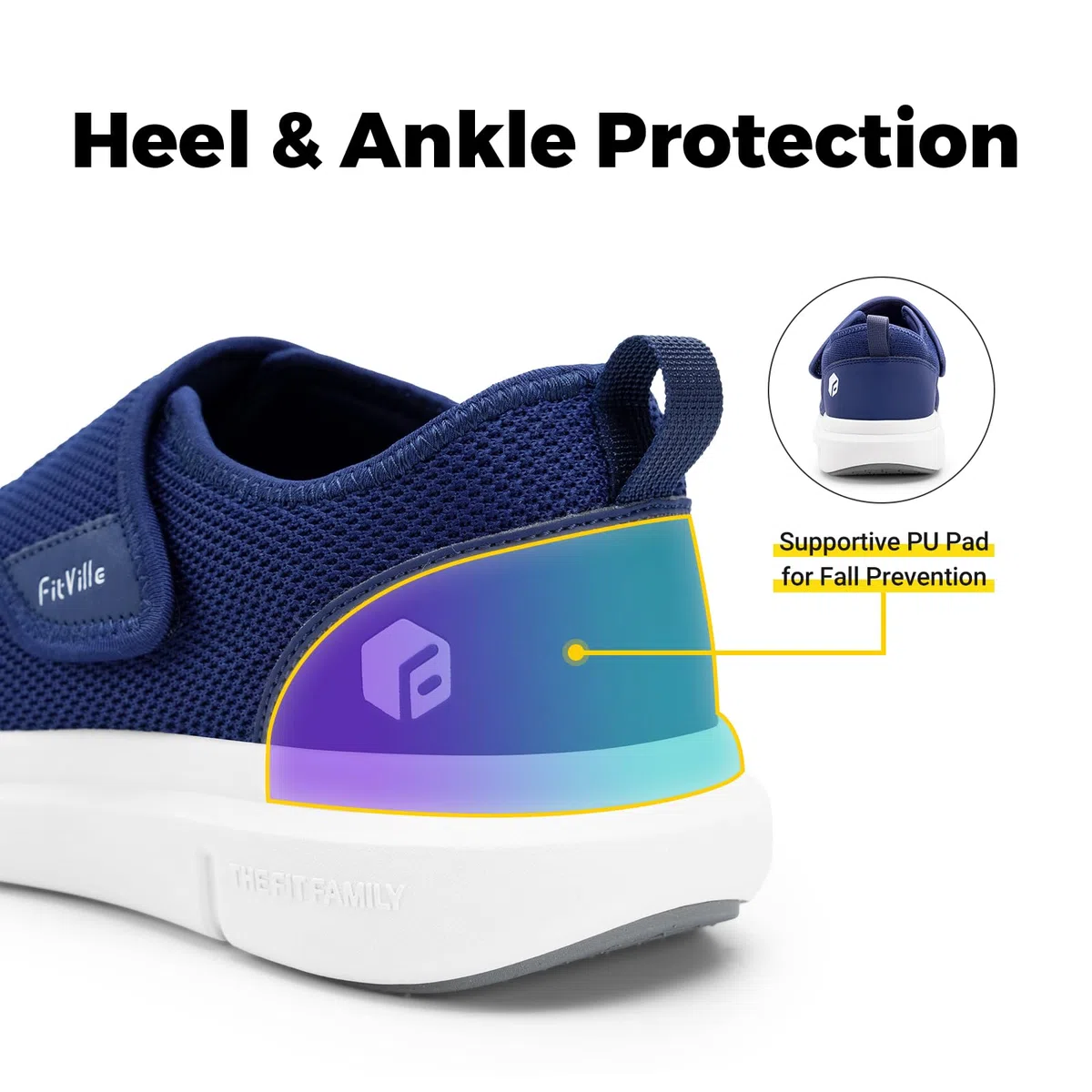 FitVille Extra Larghe Scarpe da Uomo con Chiusura a Strappo Pantofole Traspiranti e Comode con Fodera Senza Cuciture