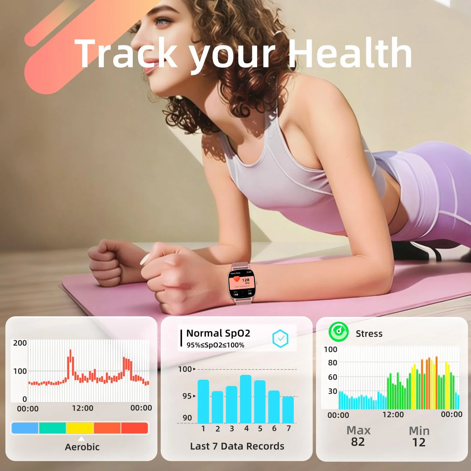 coioc Smartwatch Donna,Risposta/Effettuazione Chiamate,Schermo Ultra Nitido1.85'' HD,Fitness Tracker Frequenza Cardiaca/Sonno/SpO2,Compatibile IOS/Android,120+Modalità Sportive,IP68,2 inturini
