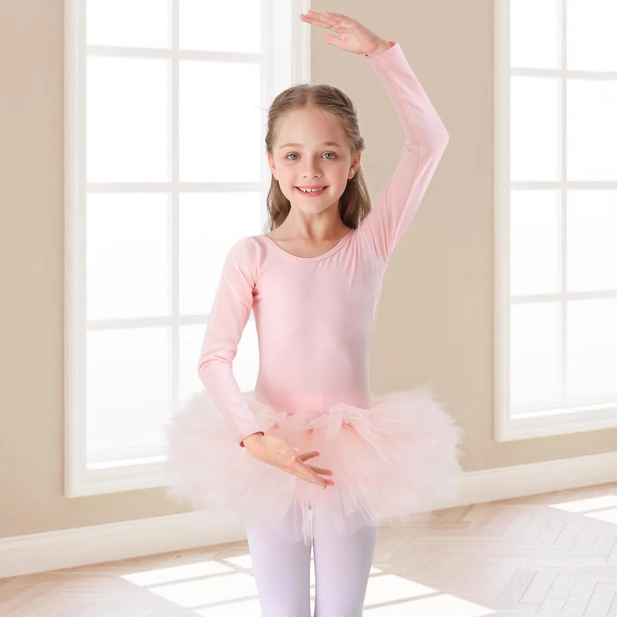 Bezioner Ragazza Tutu per Danza Body da Balletto Leotard Vestito Ginnastica Manica Lunga
