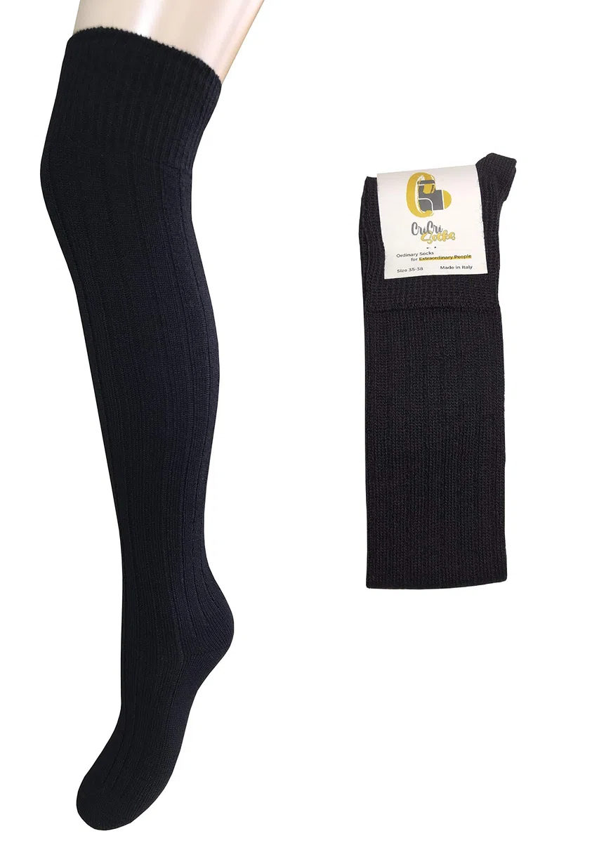 CriCri Socks Parigine Calze Donna Sopra Le Ginocchia in Morbida e Calda Lana - Gambaletto Alta Qualità Made in Italy