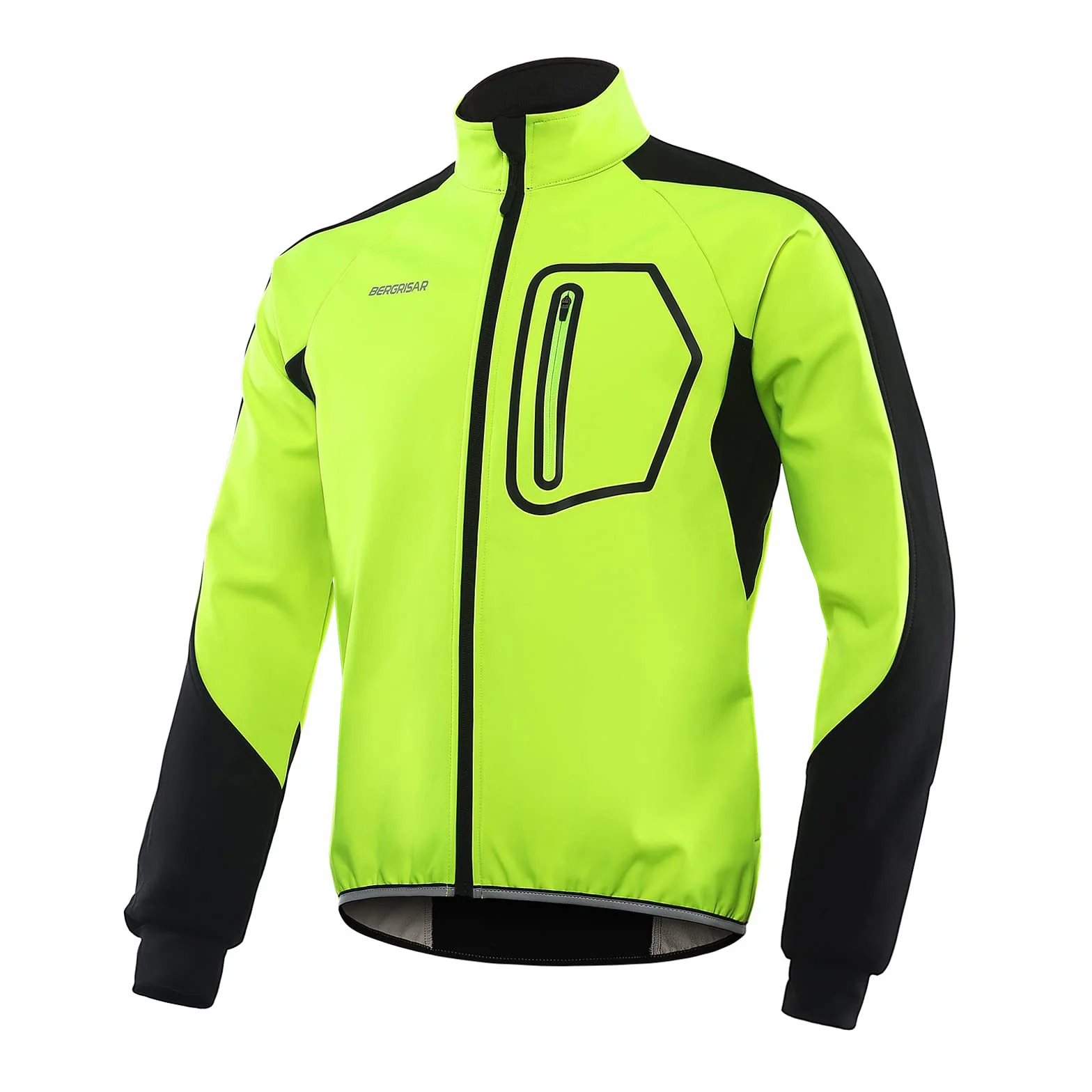 BERGRISAR Giacca Ciclismo Uomo Invernale Giacche MTB Bici Cappotto Softshell da Impermeabile Termica Antivento BG011