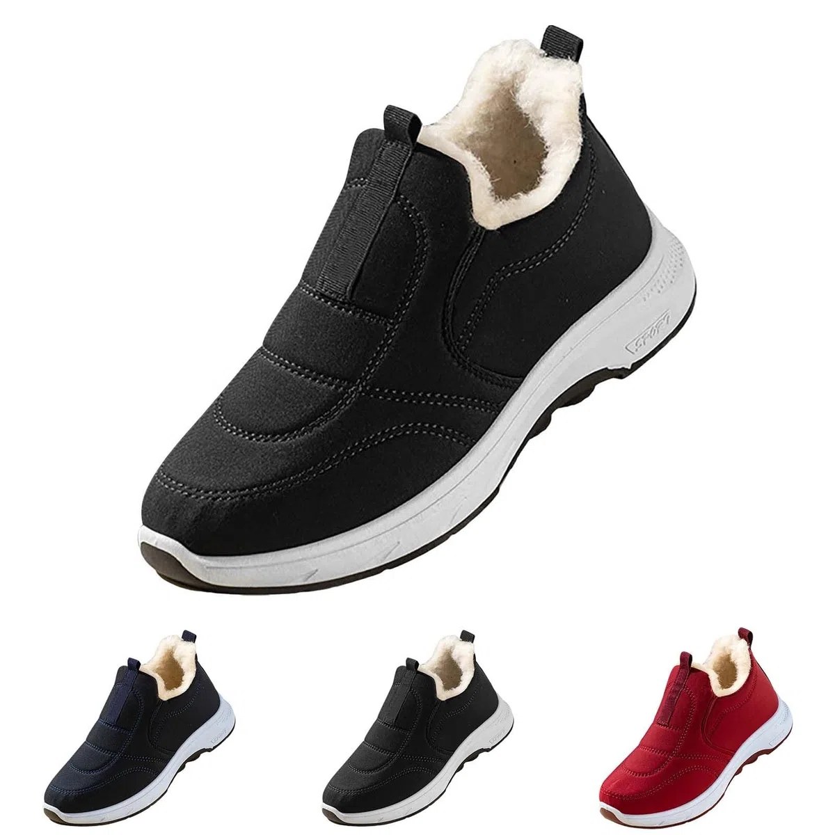 Generisch Sneaker da uomo e donna, scarpe sportive invernali, comode, antiscivolo, ortopediche, leggere, stivali corti, slip-on larghi, stivali corti invernali