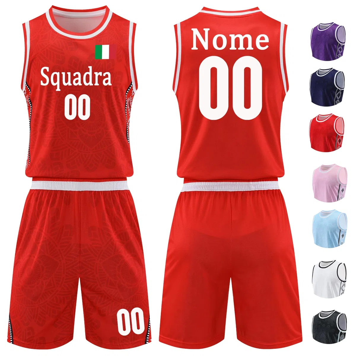 Magliette e Pantaloncini da Canotta Basket 2 Pezzi con Nome Numero Logo Squadra Completo Basket Personalizzabile Bambino