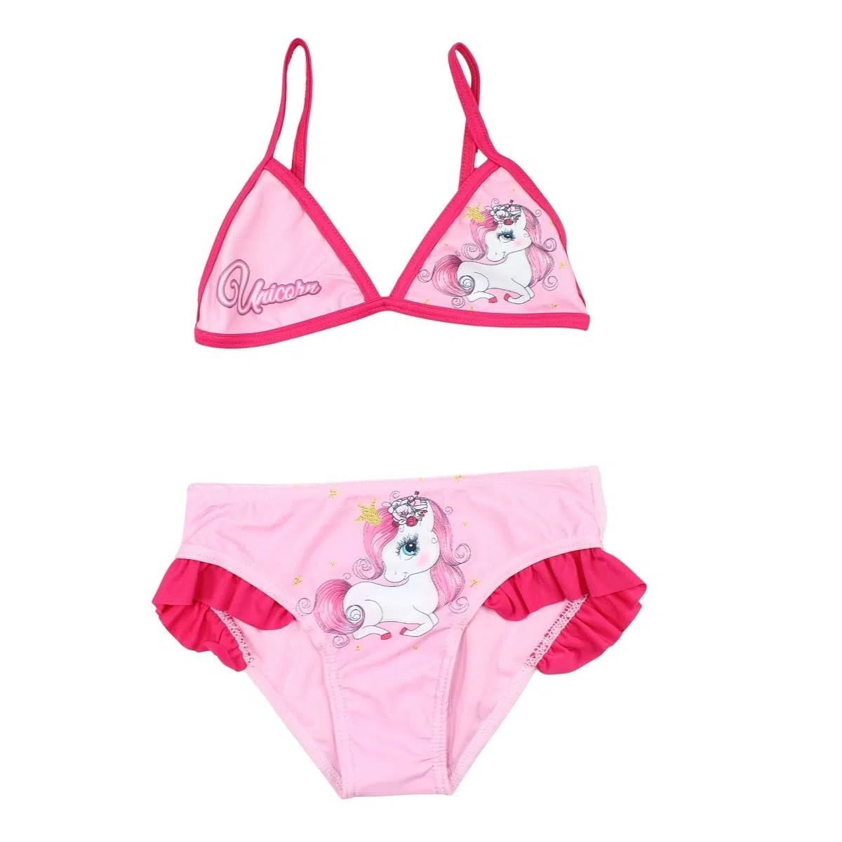 Disney Maillot De Bain Unicorn Set di Costume a Maglietta Bambine e Ragazze