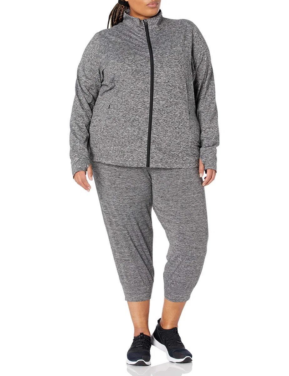 Amazon Essentials Giacca con Zip a Tutta Lunghezza Elasticizzata Tecnica Spazzolata - Colori Fuori Produzione Donna