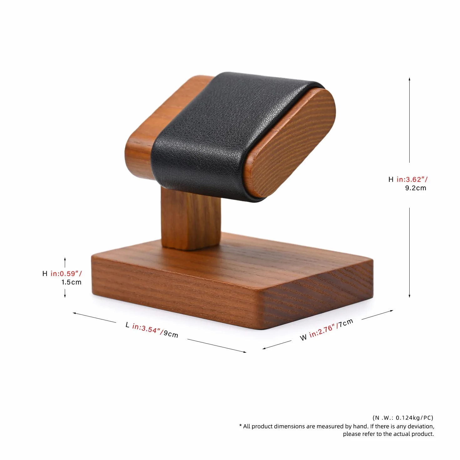 Oirlv Supporto per orologi in legno massiccio, semplice da uomo, in legno Ideale come regalo per lui (nero)