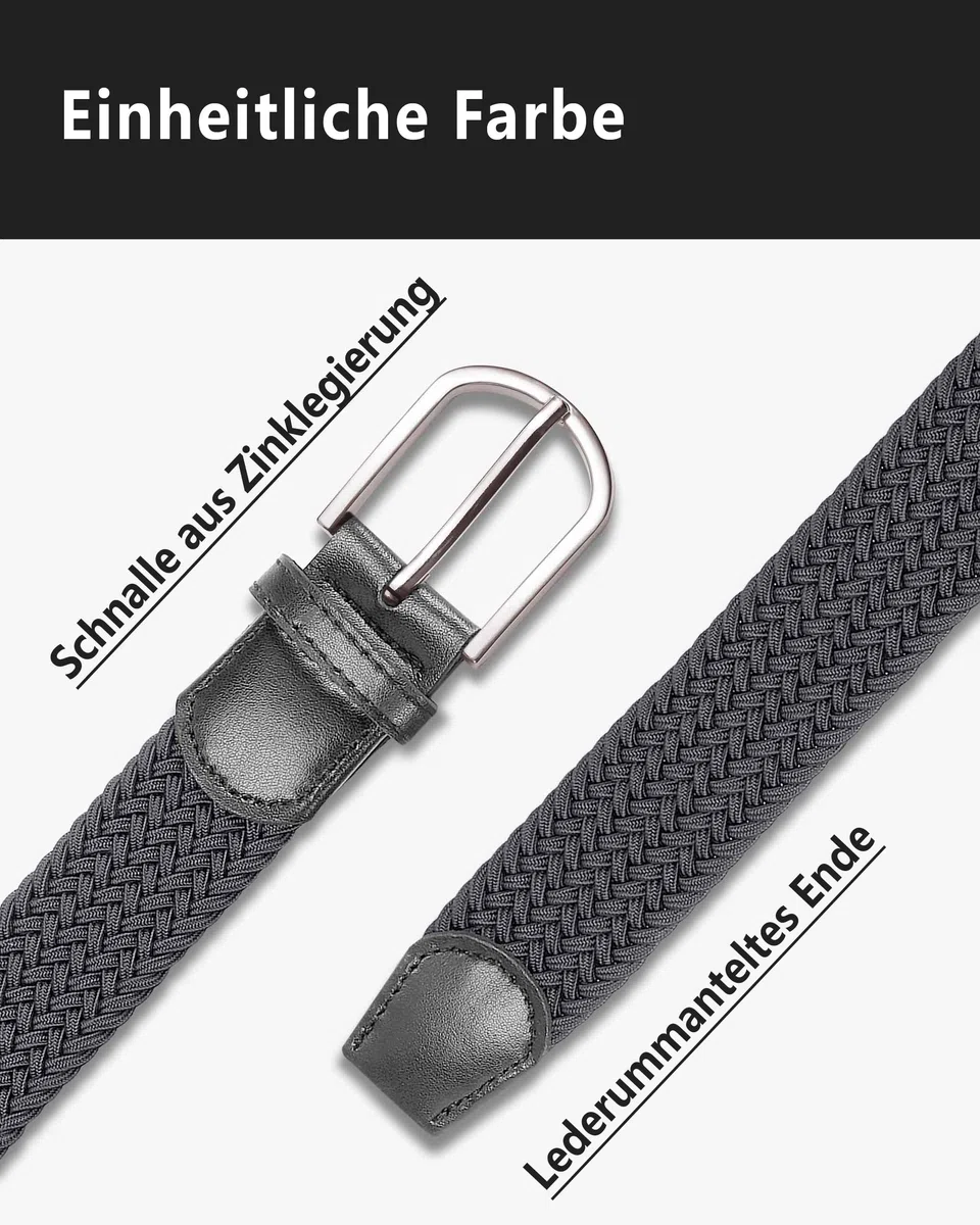 YOUCHAN 2 Cinture Elastiche Intrecciate da 3.3 cm per Uomo e Donna, Cinture Regolabili Elasticizzate per Jeans, Pantaloni Casual e Sportivi – Multicolore