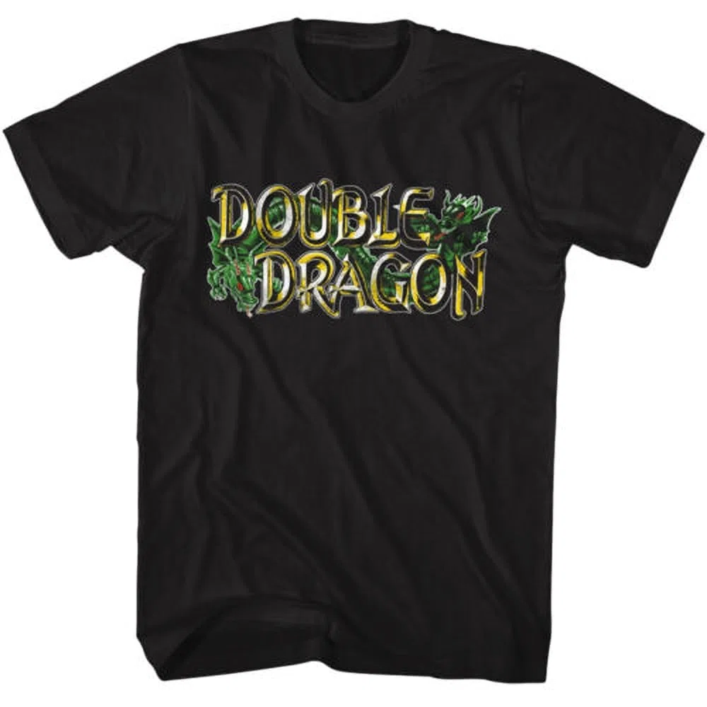 Double Dragon Beat Em Up Technos Video Game Logo Men's T Shirt BlackOne Size