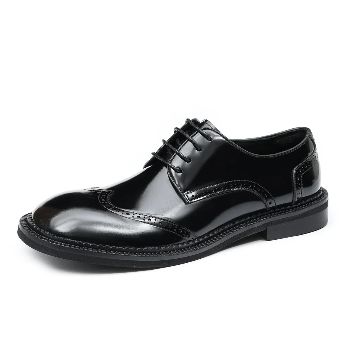 Derbys Business Casuale Punta Rotonda da Uomo Scarpe Eleganti Stringate Formali Matrimonio Ufficio Scarpe da Abito in Pelle Comode Traspiranti