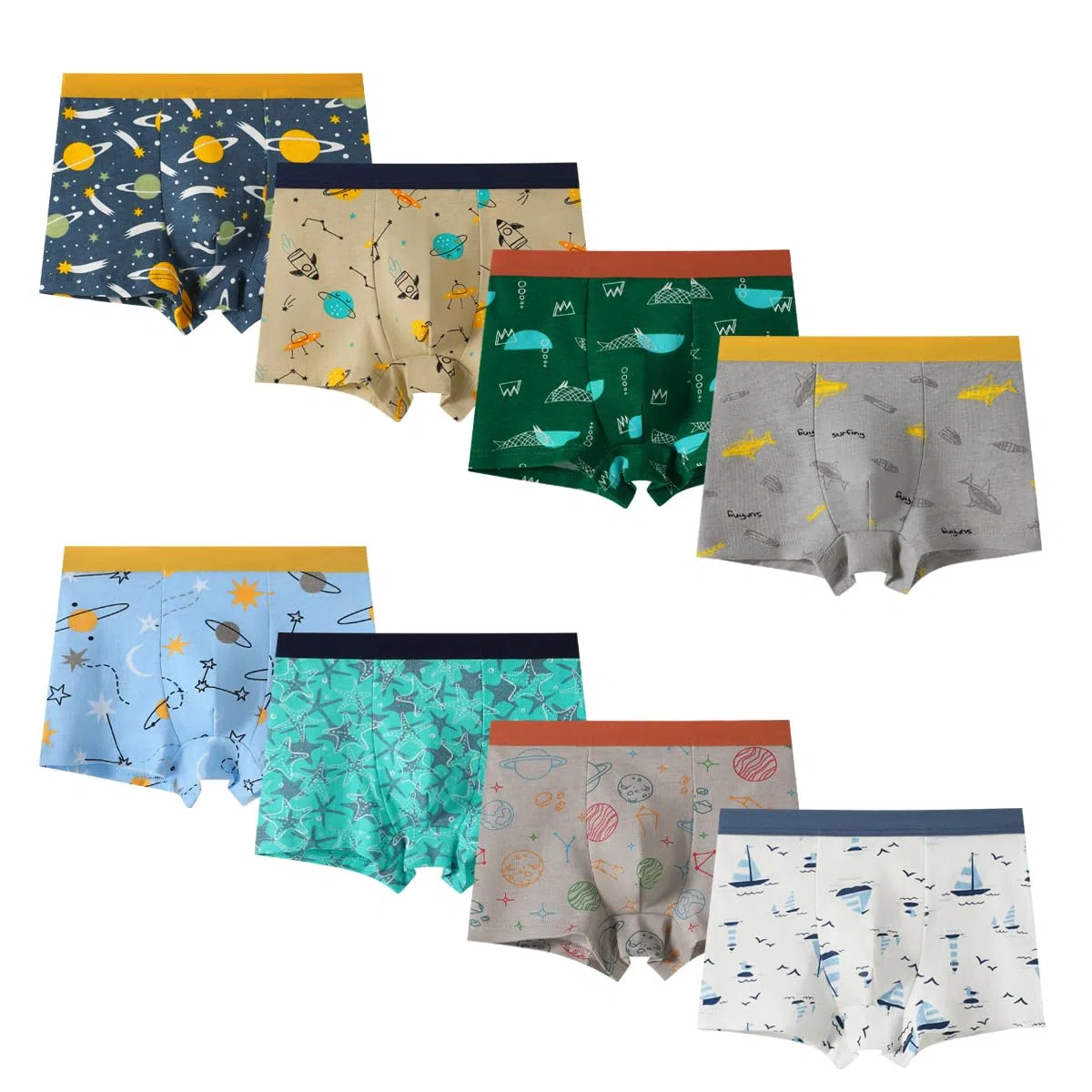 Boxer da Ragazzo Slip in Cotone Morbido Motivo Dinosauro Intimo per Bambini Piccoli Confezione da 6-8, 2-12 Anni
