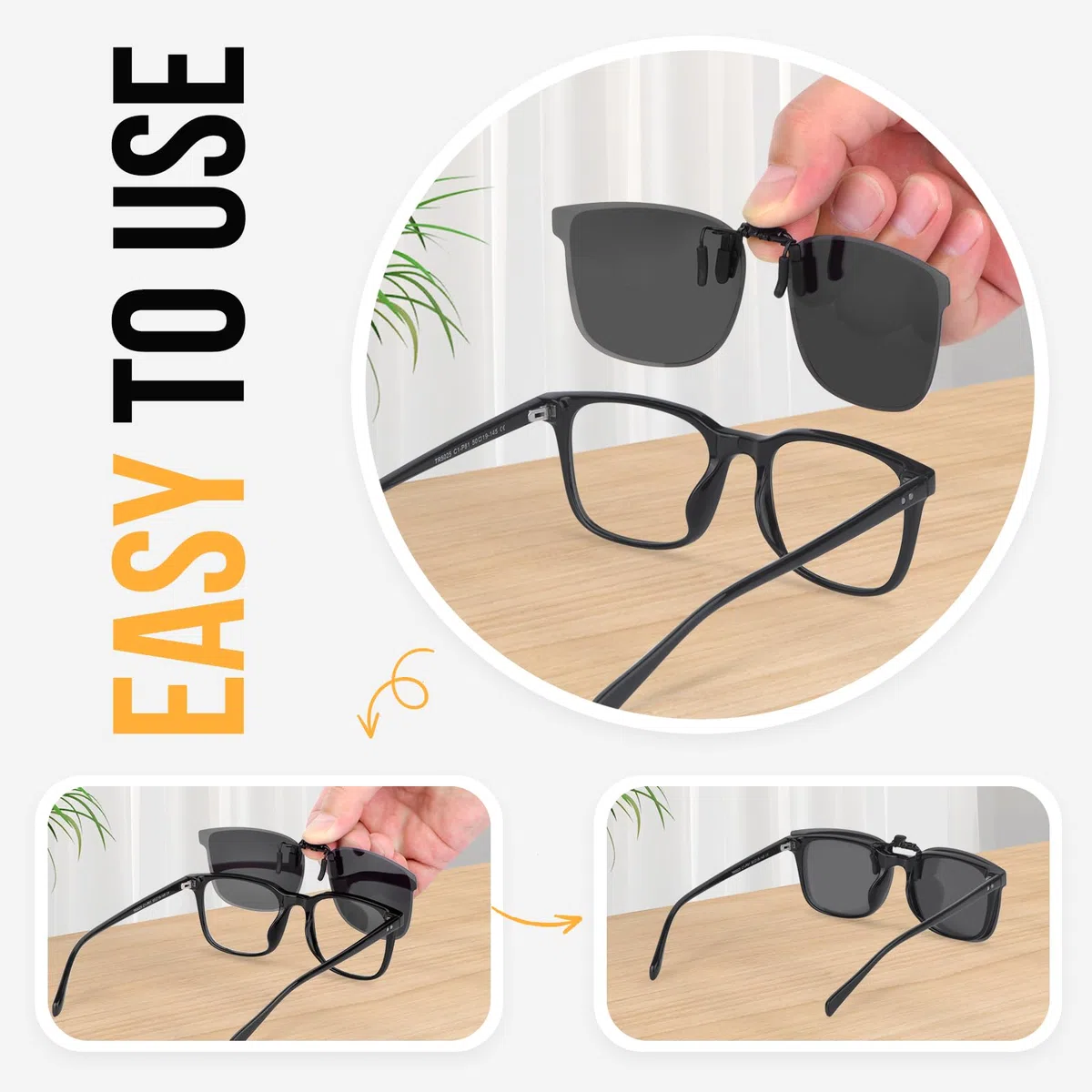 Clip Occhiali da Sole Polarizzati - Flip Up Lenti da Sole per Occhiali da Vista Sovraocchiali Uomo Donna Protezione UV400