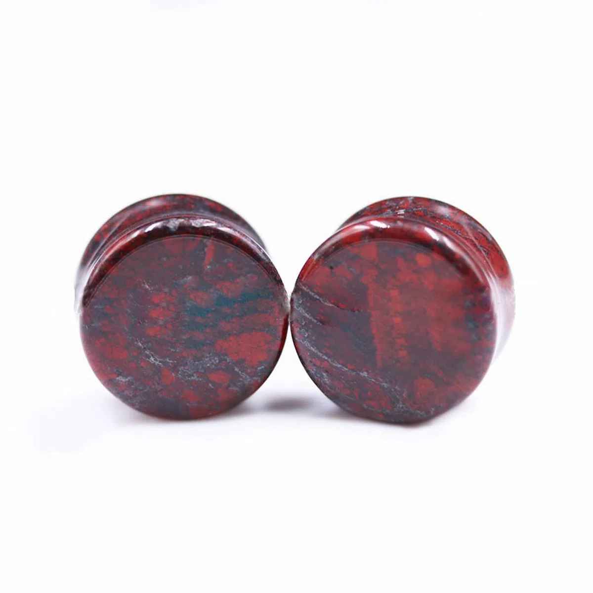 2 pezzi 6 mm (2G) doppia pietra svasata dilatatori dilatatori piercing gioielli pietra rossa per uomini e donne