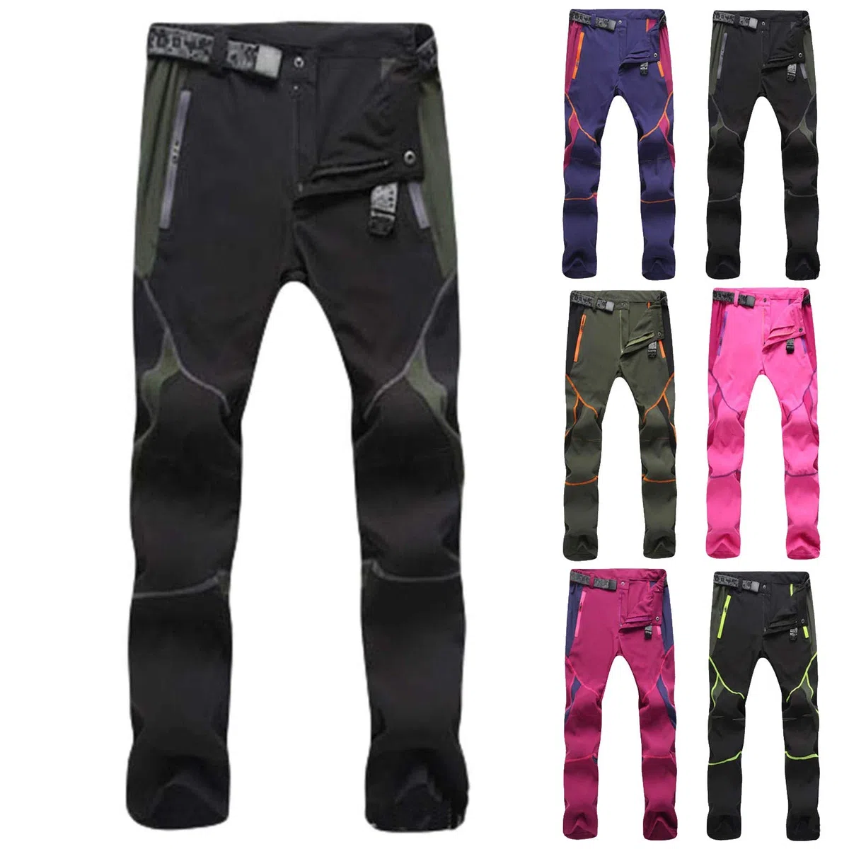 2025 Pantaloni Sci Uomo - Invernali Pantalonis Trekking Taglie Forti Softshell Impermeabili Termici Elasticizzati Pantalone Lavoro, XS-3XL