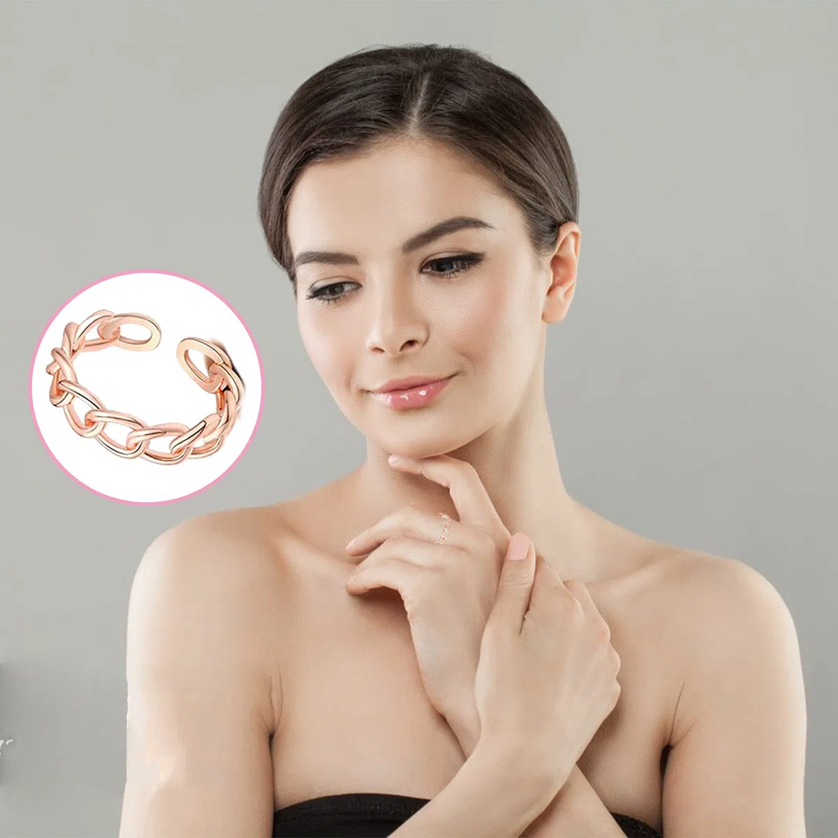 Set 9 Pezzi Anelli Donna Regolabili per Tutte le Dita, Gioielli Vintage, Aperti Impilabili in Oro Rosa, Piede