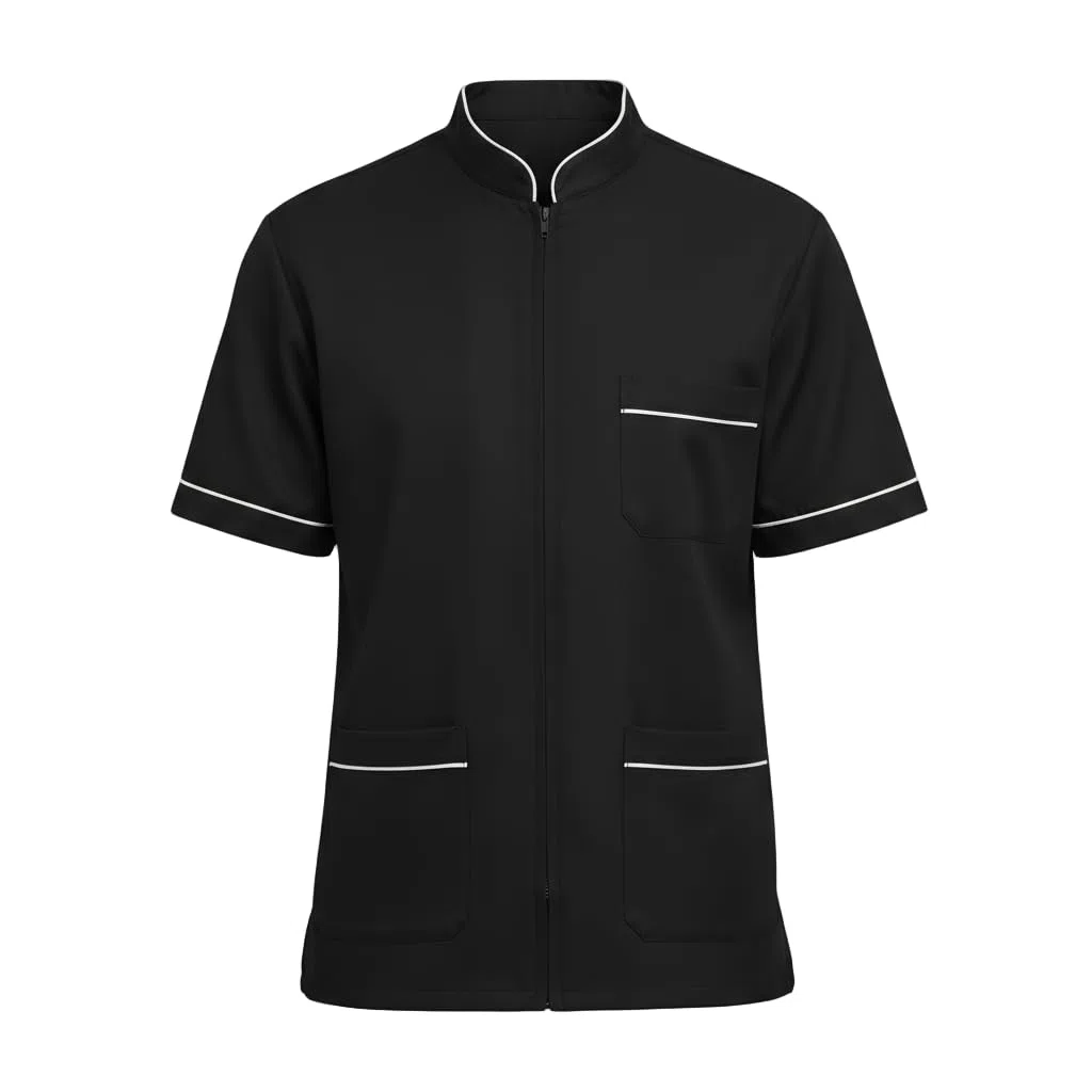 Camici da lavoro uomo,con zip, da laboratorio,medicale,per cucina,casacca da lavoro