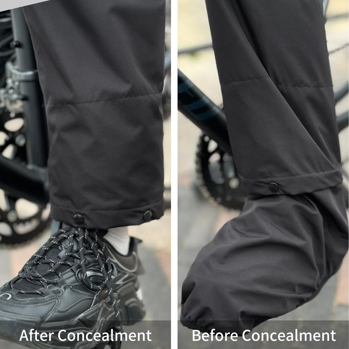 WOSAWE Pantaloni Impermeabili Unisex Leggeri Traspiranti da Moto Antipioggia Antivento Pantaloni da Trekking con Copertura per Scarpe