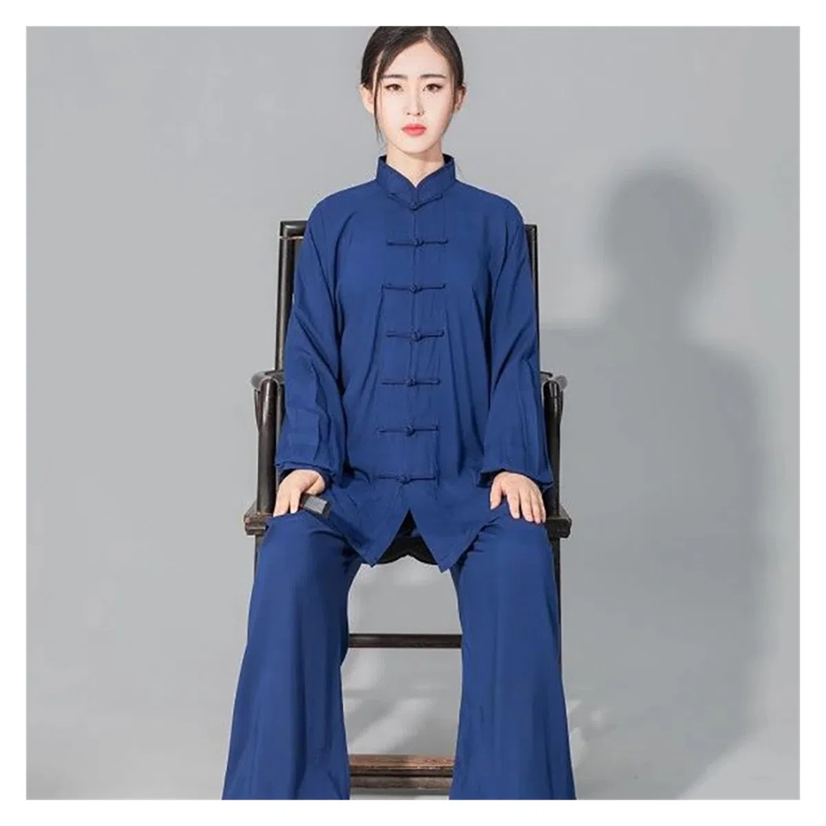 Tai Chi Uniformi Uniforme Tai Chi Cotone Wushu Kung Fu Abbigliamento Adulti Arti Marziali Wing Chun Tuta Taichi Performance Tang Suit(Black,XS(155cm))