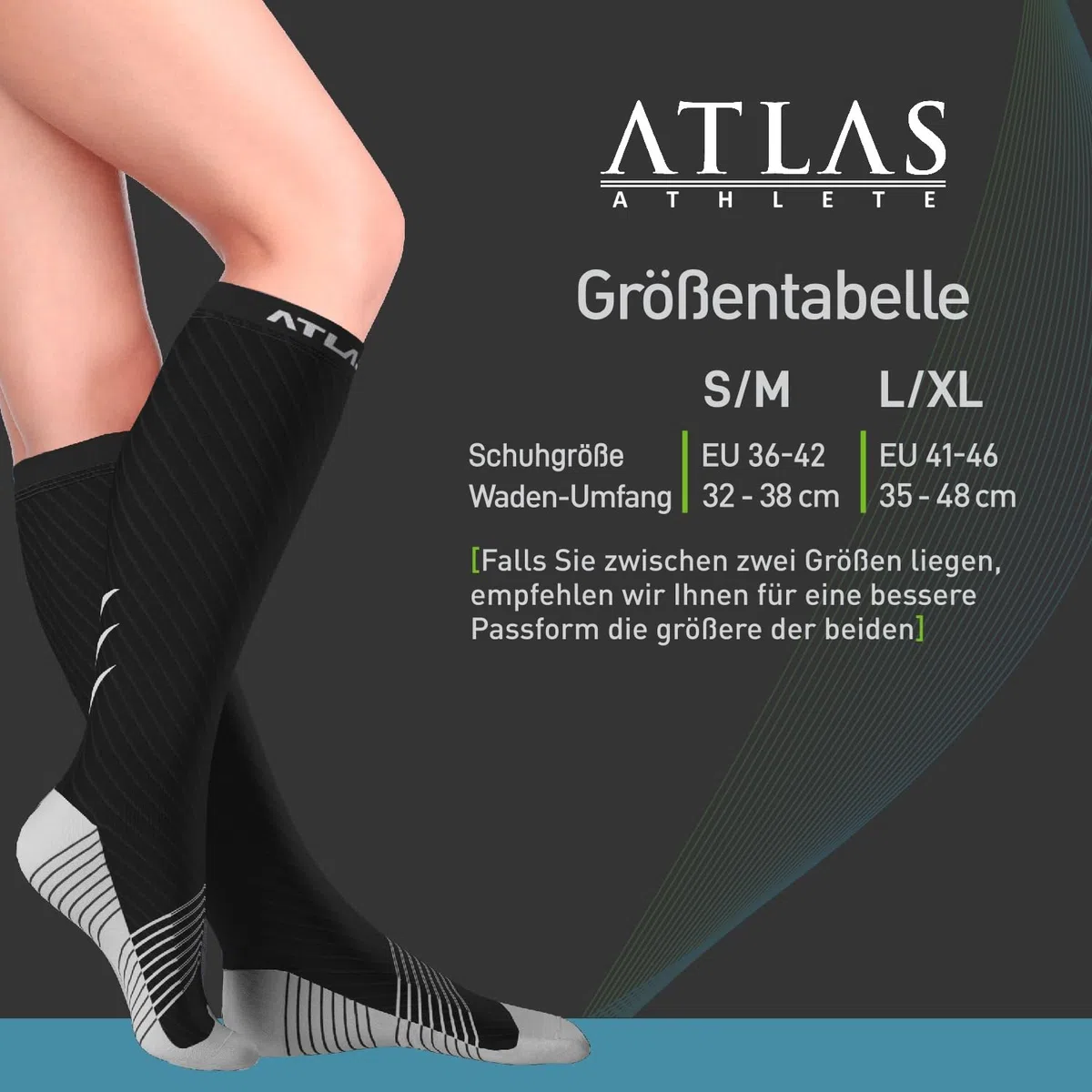 Calze Compressione Graduata Donna Uomo - Gambaletto Calze Elastiche a Compressione per Corsa, Ciclismo, Infermieri, Aereo, CrossFit - 1 Paio