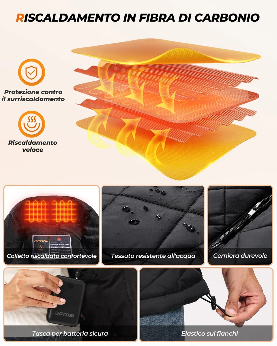 Gilet riscaldabile, da donna, con power bank, 16000 mAh, 7,4 V, 9 zone di riscaldamento, interruttore intelligente 4 in 1, con design di illuminazione, gilet riscaldato, per lavoro all'aperto,