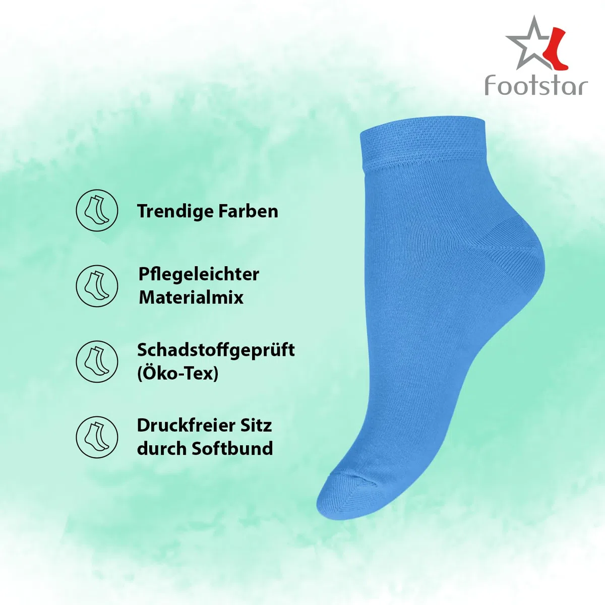 Footstar SNEAK-IT! KIDS Low Cut Socks cotton quarter socks for girls or boys 10 pairs nice colours
