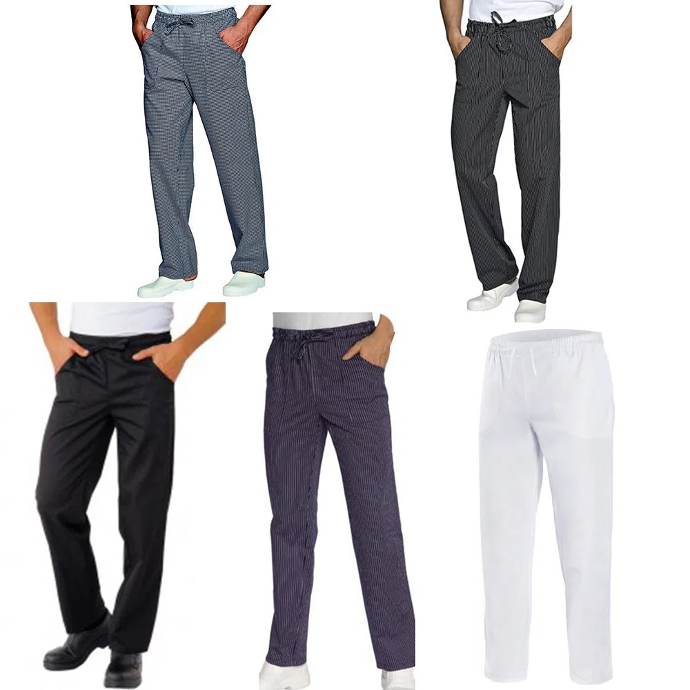 Pantaloni da Lavoro,Slim,con Laccio,Cotone,Cucina,Estetista,Ristorante,Pizzeria,Chef,Cuoco,Infermiere