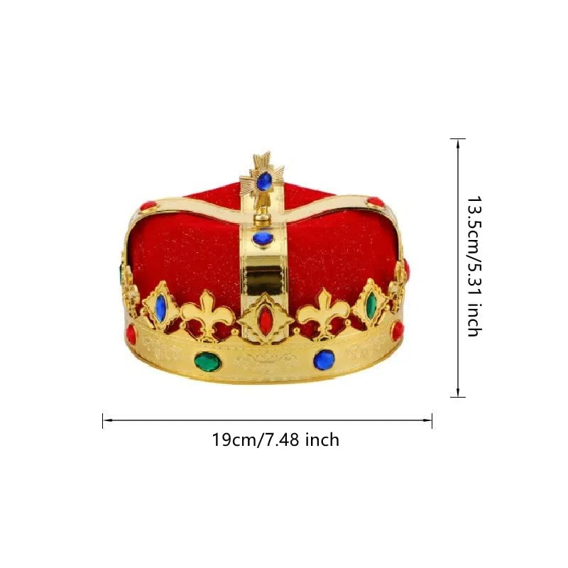 2 corone da re e corona da regina con gioiello reale per compleanno, Halloween, cosplay, feste, balli studenteschi