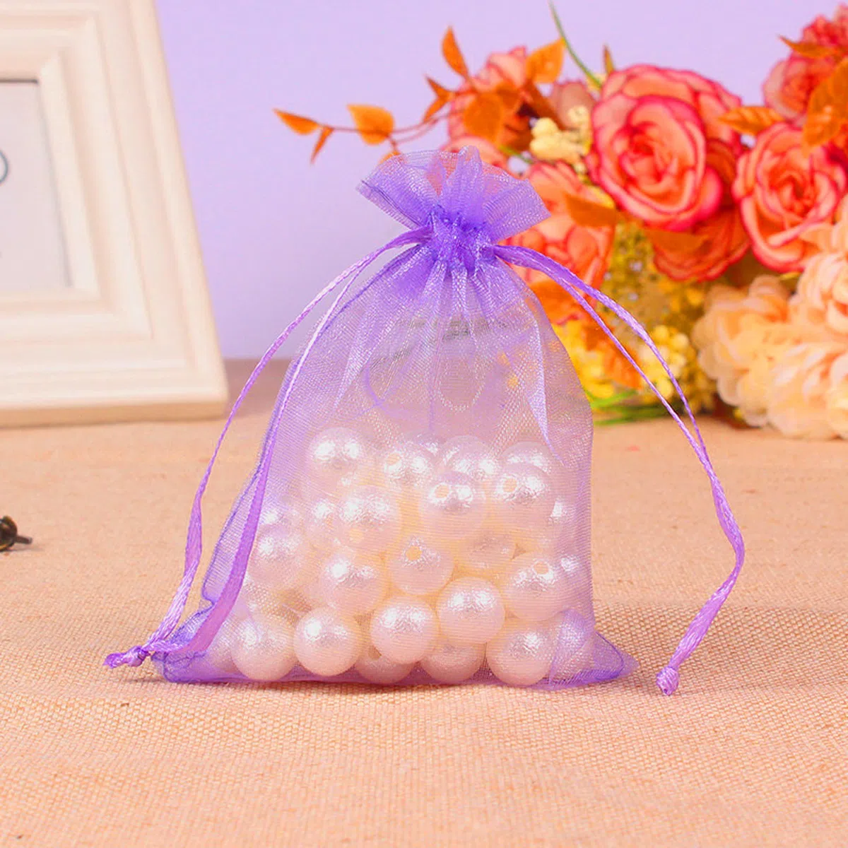 30 sacchetti in organza da riempire, per regali, matrimoni, Natale, feste, 20 x 30 cm, viola