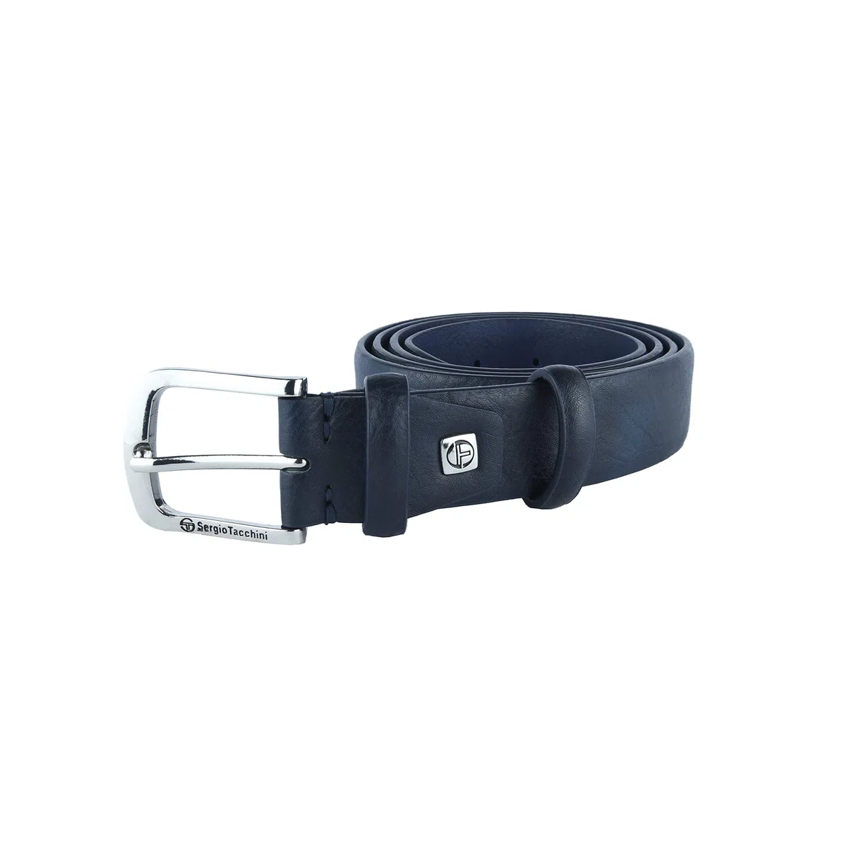 Sergio Tacchini Cintura Uomo Esterno PU Interno Pelle, Fibbia Nickel Free
