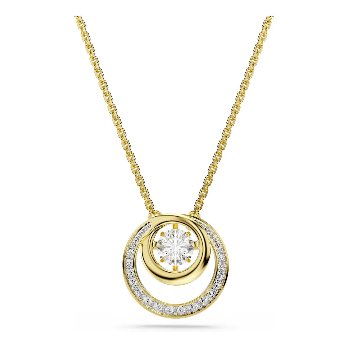 Swarovski Hyperbola Collezione, Taglio rotondo, Bianco, Placcato tonalità oro
