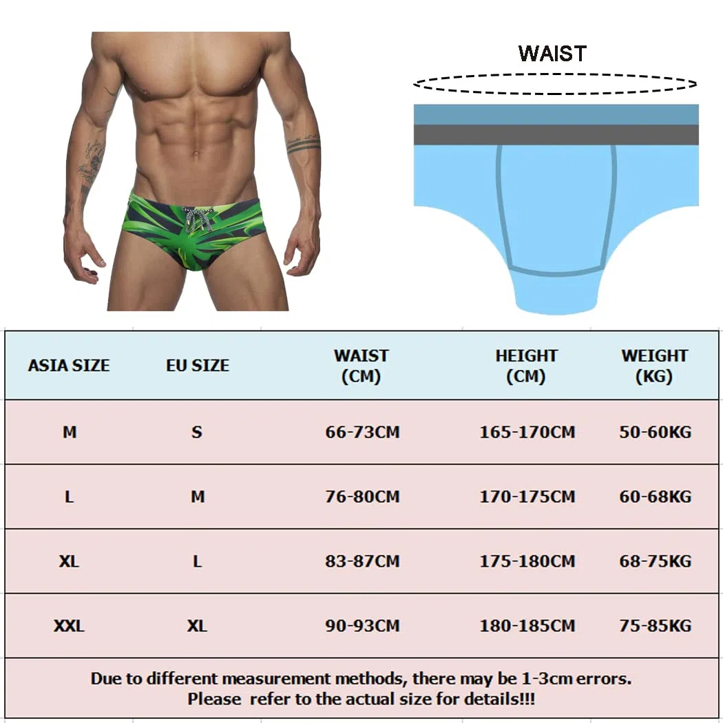 Costume da Bagno Uomo, Costume Slip Nuoto Mare e Piscina Uomo Swimming Brief Coulisse Regolabile YK01