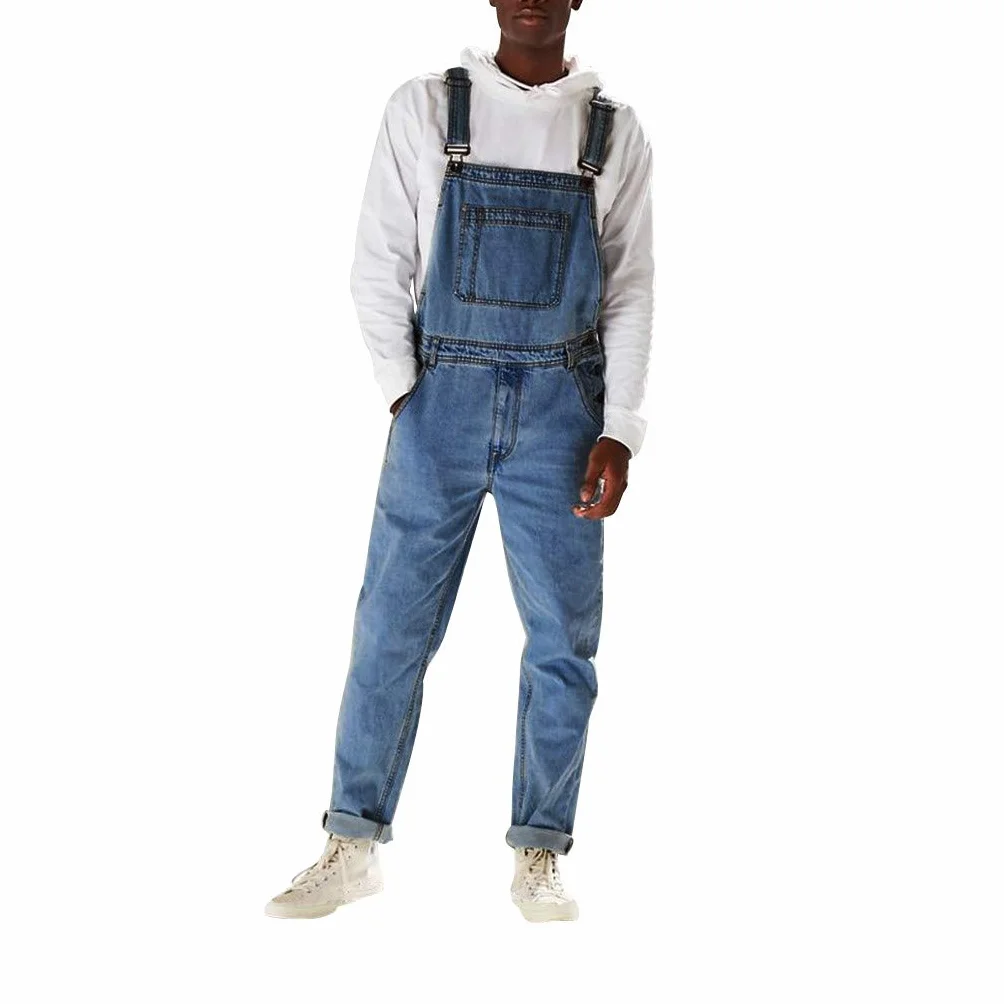 Salopette da Uomo in Denim da Lavoro alla Moda Salopette Casual Jeans e Bretelle Generale PRO Heavy Duty Workwear Unisex vestibilità Comoda Pantaloni Cargo Combattimento Tutto in Uno