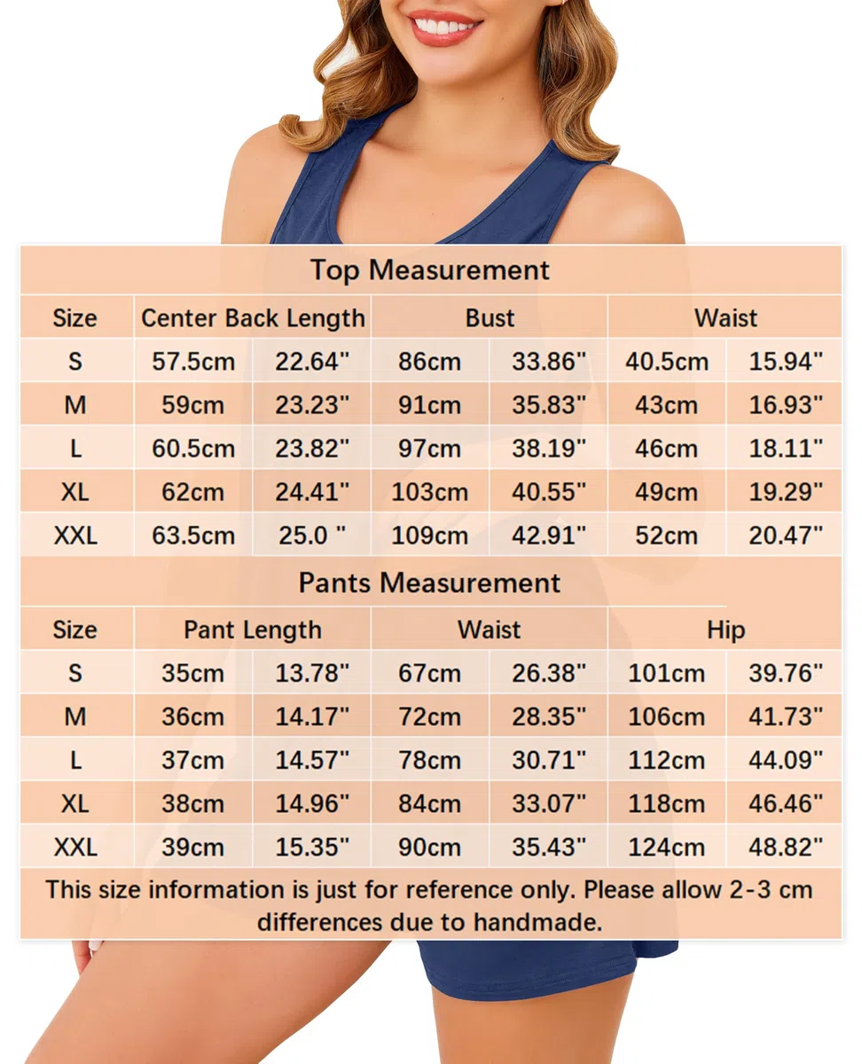 Wikoan Pigiama Donna Canotta Plissettata Set Pigiama Canotta Estiva Pantaloncini Pigiama Due Pezzi,XXL