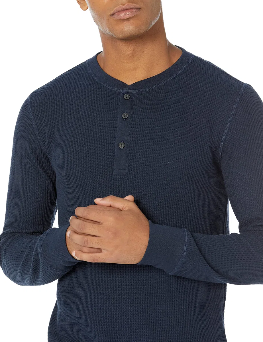 Amazon Essentials Felpa con Collo Serafino a Nido D’Ape a Maniche Lunghe Slim Uomo