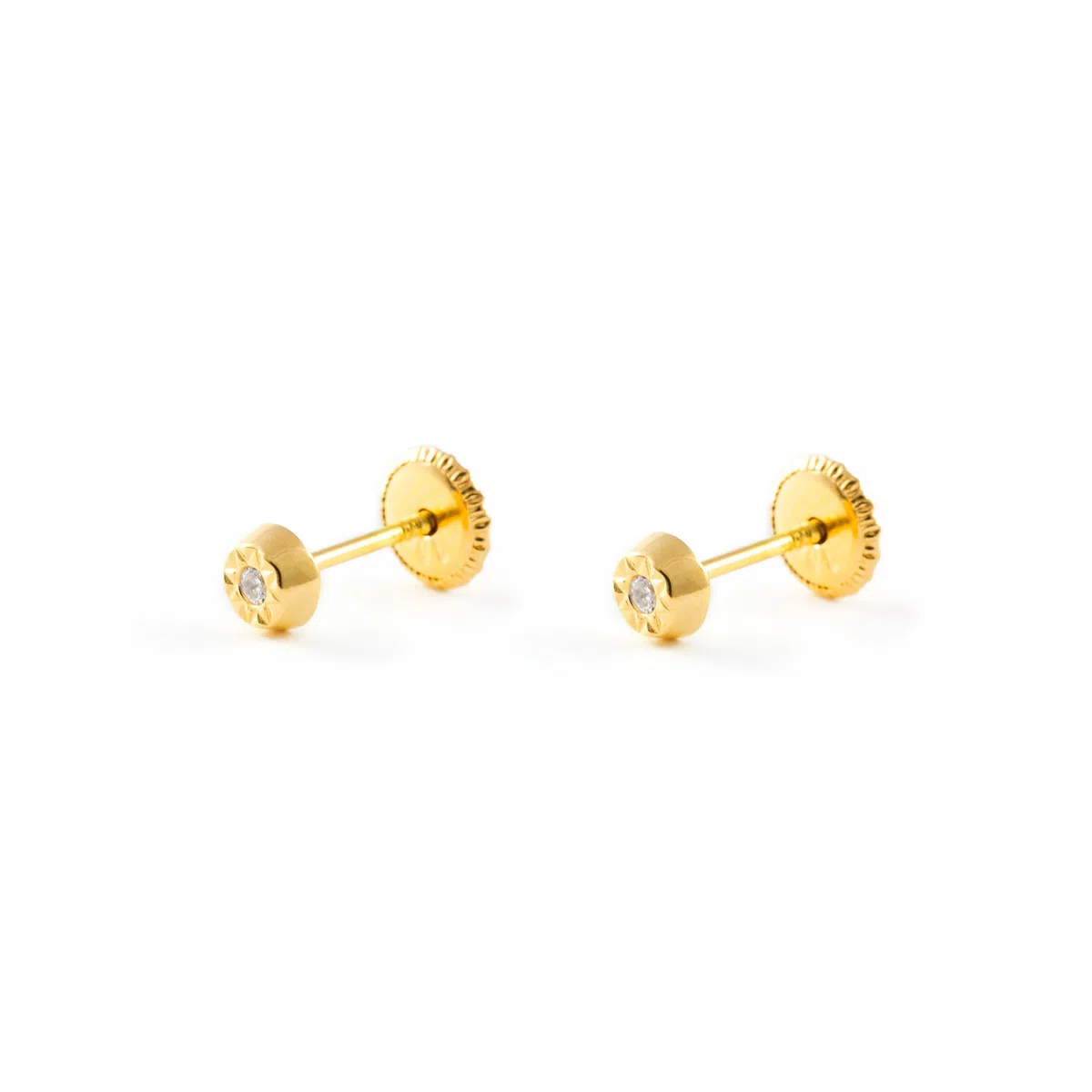 Orecchini per bambini rotondi 3.5 mm - oro giallo 18k (750)
