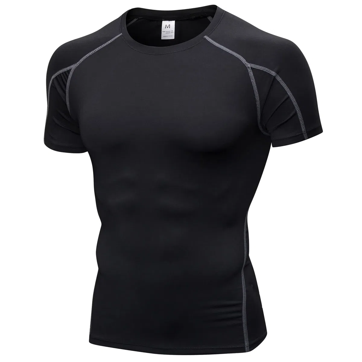 Maglietta a Compressione da Uomo Manica Corta Maglia Sportiva Elastica Asciugatura Rapida T-Shirt per Corsa Palestra