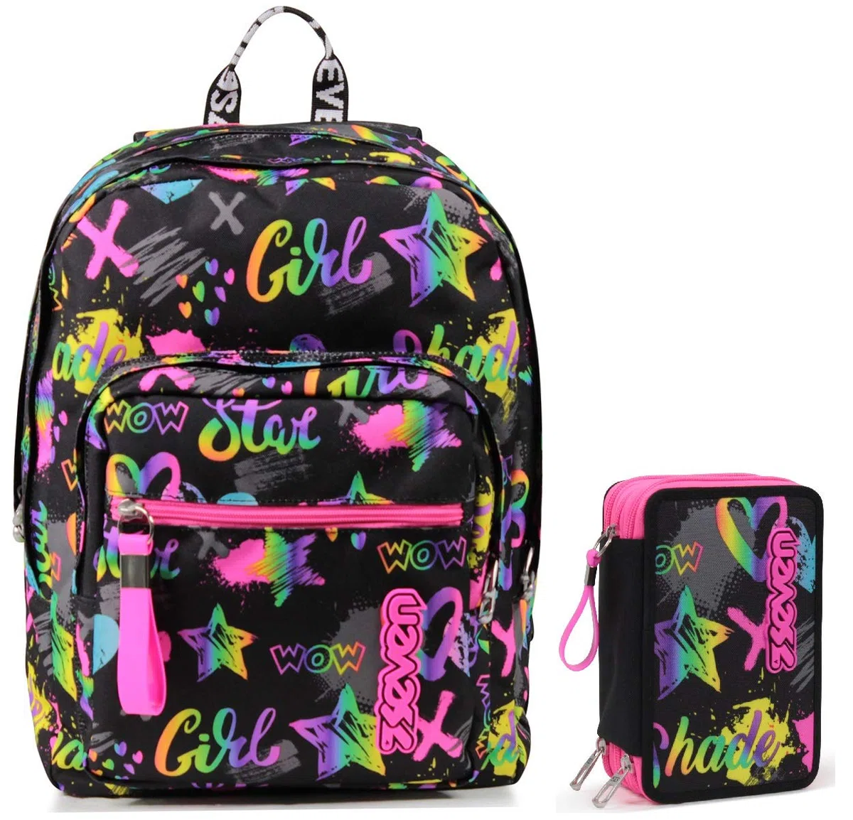 Kit scuola - ZAINO EXTRA FIT Seven + ASTUCCIO - Iridescent