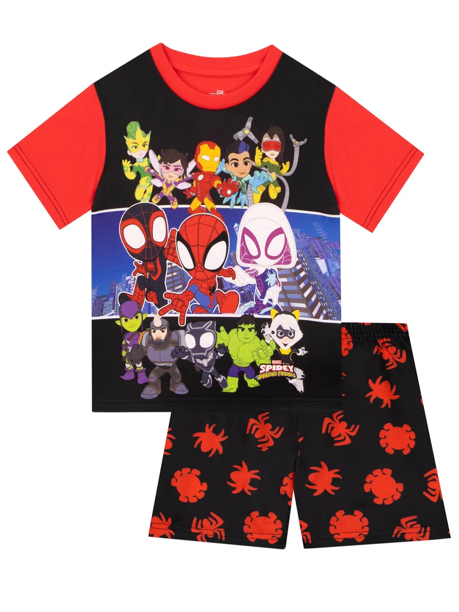 Marvel Spidey E I Suoi Fantastici Amici Pigiama Bambino | Pigiama Spiderman | Pigiamone Bambino Corto