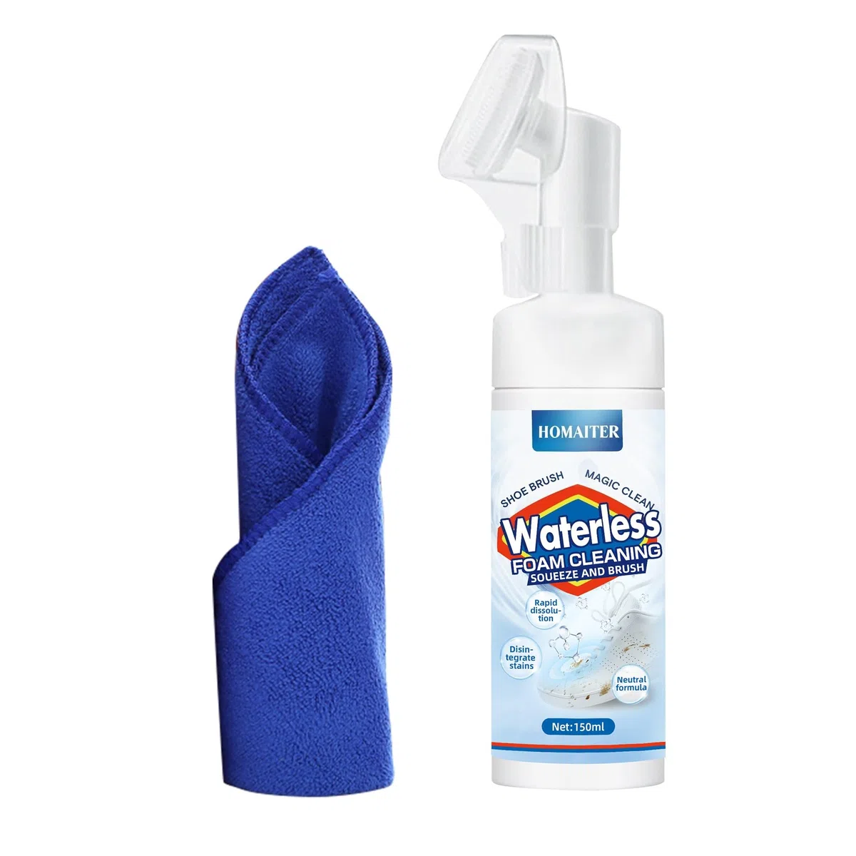 Kit di pulizia per scarpe da ginnastica in schiuma senza acqua, 150 ml, per pulire scarpe bianche, camoscio, stivali, tela, PU, tessuto, ecc. Kit di pulizia ecologico per scarpe da ginnastica