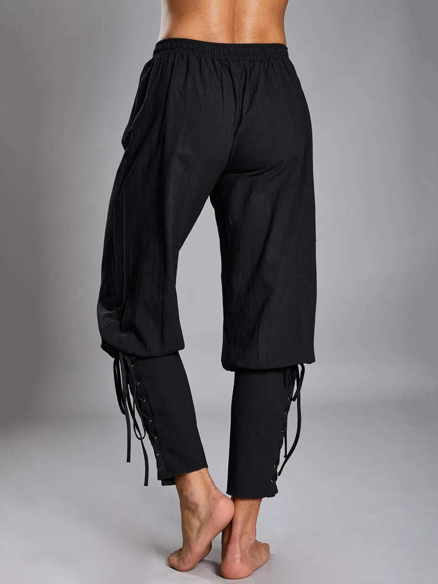 Runcati Pantaloni da Pirata da Uomo Medievali per Cosplay e Tempo Libero