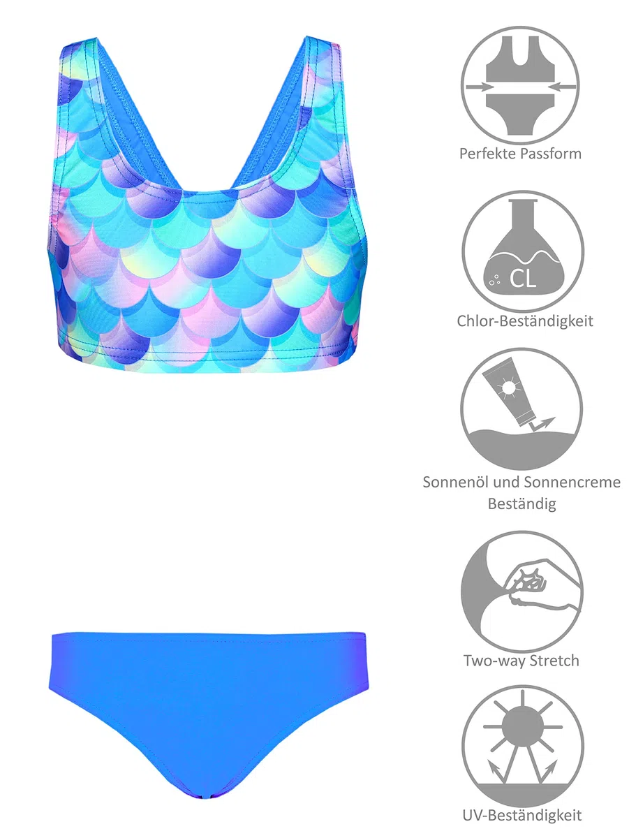 Aquarti Costume da Bagno per Ragazze Bikini Sportivo 2 Pezzi Bambina