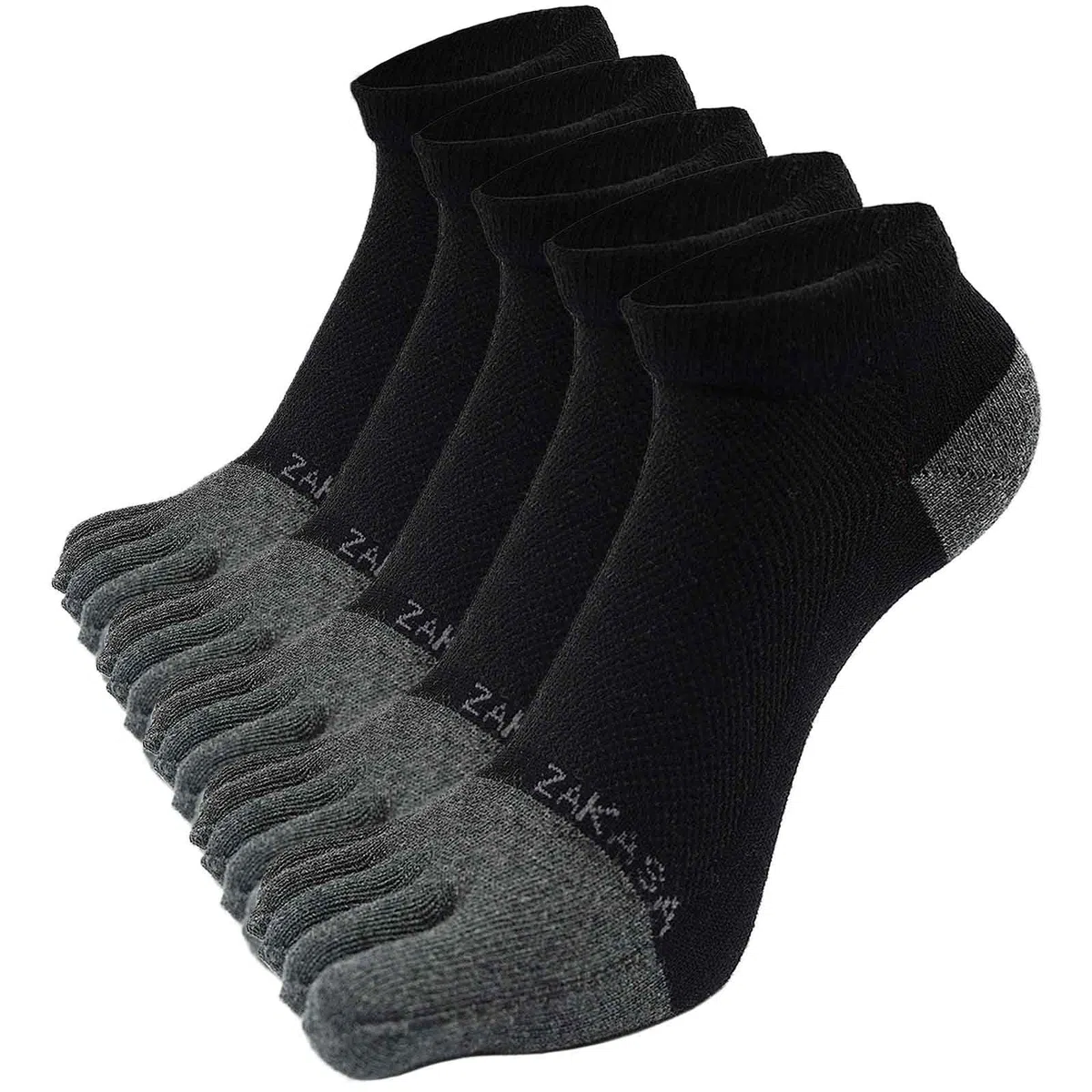 PUTUO Calzini con Dita da Sportivi per Uomo: Calze Sportive Corti Con Dita Separate Uomo Cotone Calze Running Sport Calzini Caviglia Atletici Traspirante 5 Paia