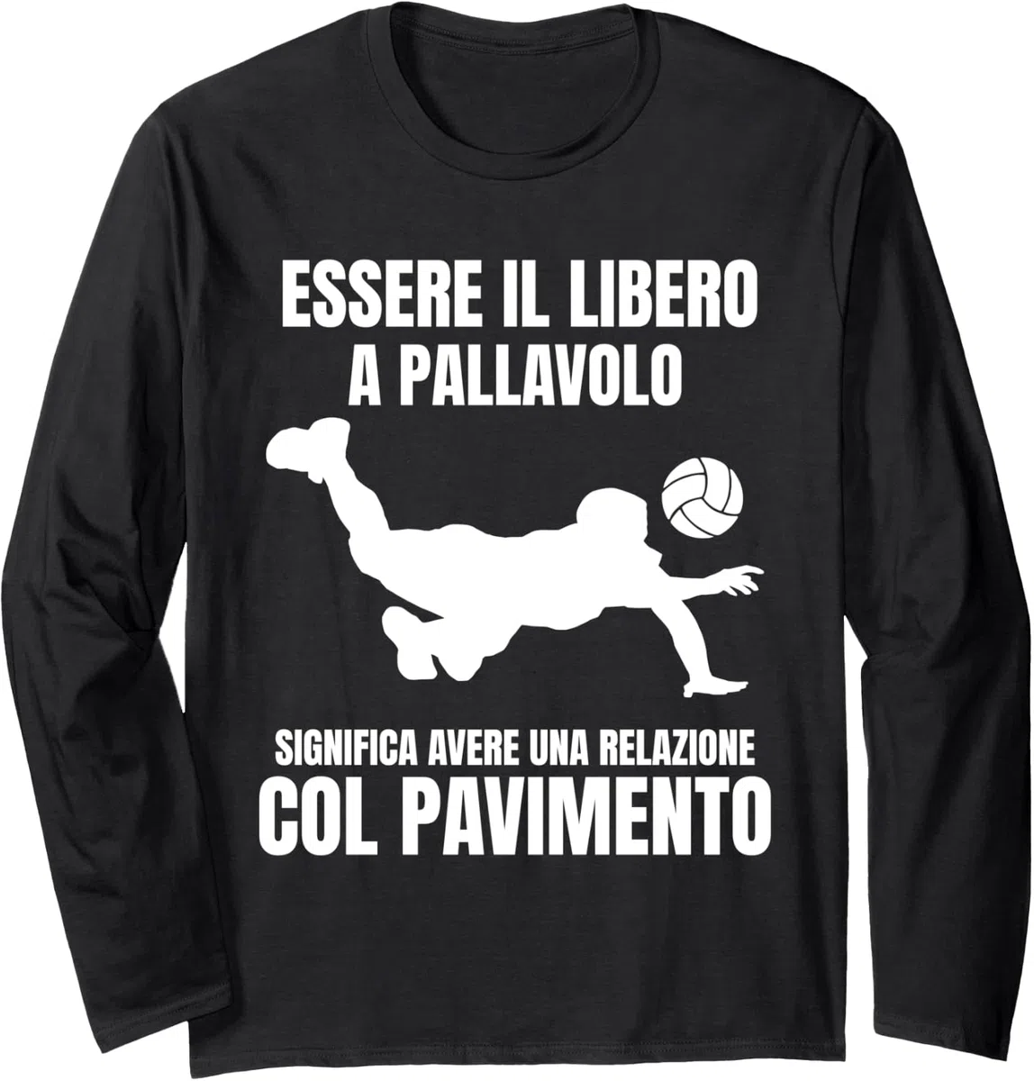 Pallavolo Volley Meme Libero Divertente Maglia a Manica
