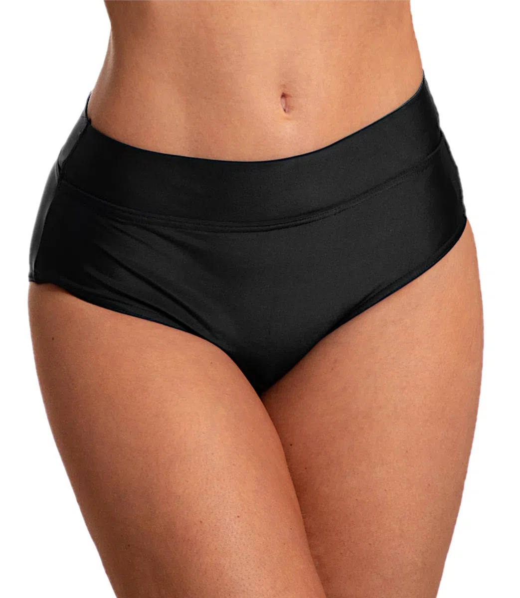 Aquarti Slip Bikini Donna Vita Alta con Risvolto – Costume Modellante