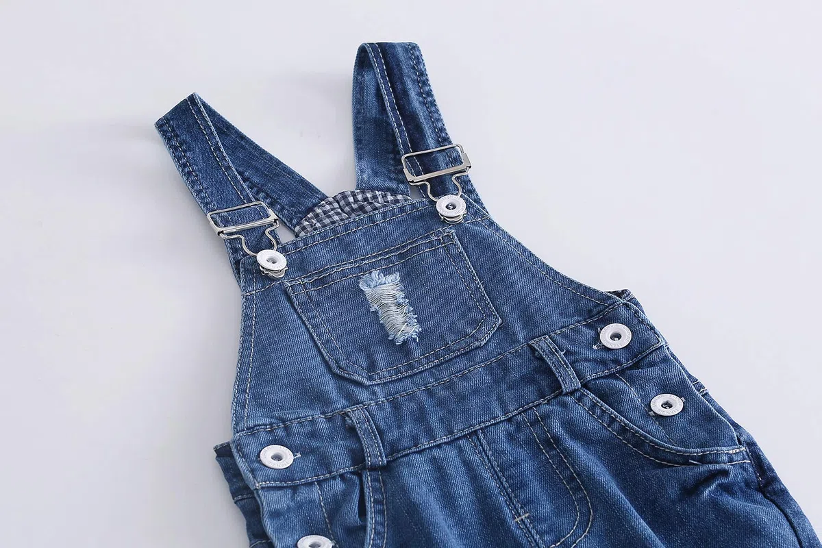 KIDSCOOL SPACE Salopette di Jeans per Neonato e Ragazza,Abbigliamento da Lavoro Carino in Denim Strappato da Bambino