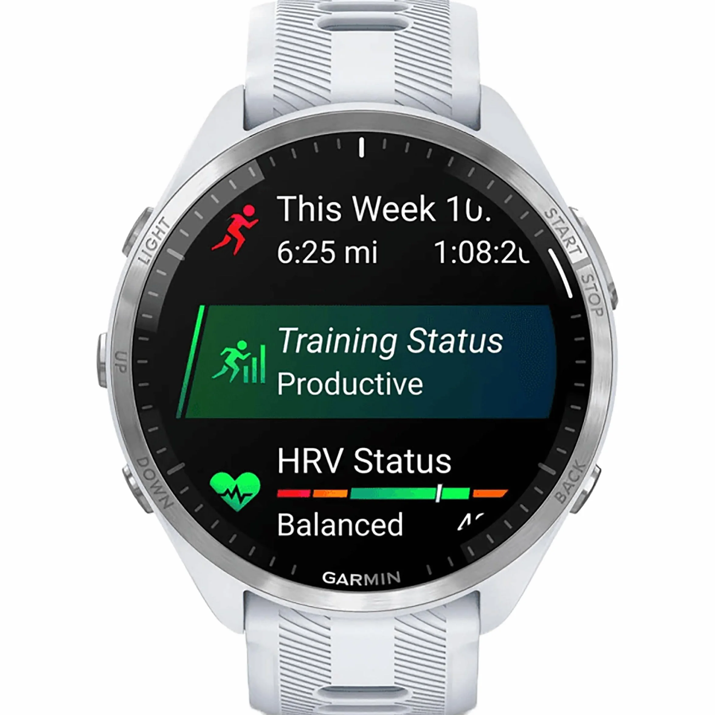 Garmin Forerunner 965 Quartz Smartwatch per Unisex, Whitestone/Grigio Polvere