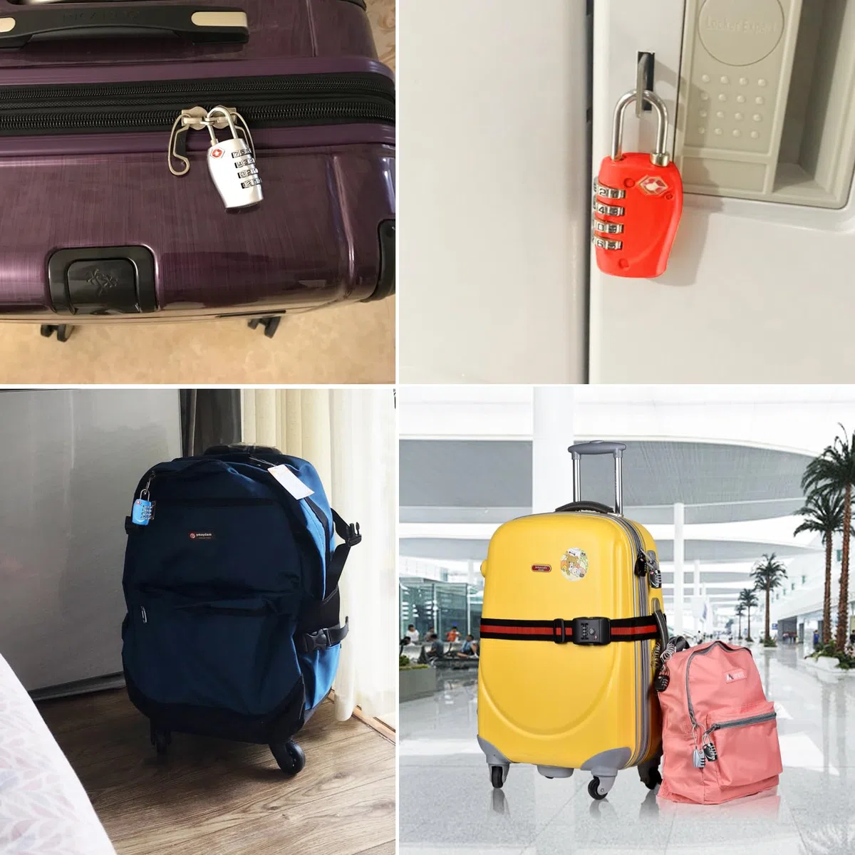 TRIXES 4 x Lucchetto di Combinazione per Valigie e Bagagli di Viaggio Dalla TSA