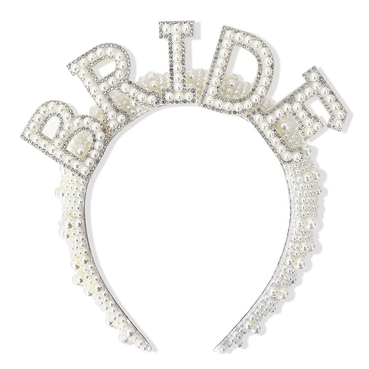TRIXES - Diadema da sposa con corona decorata di perle per donna, accessorio per costume da addio al nubilato, accessorio