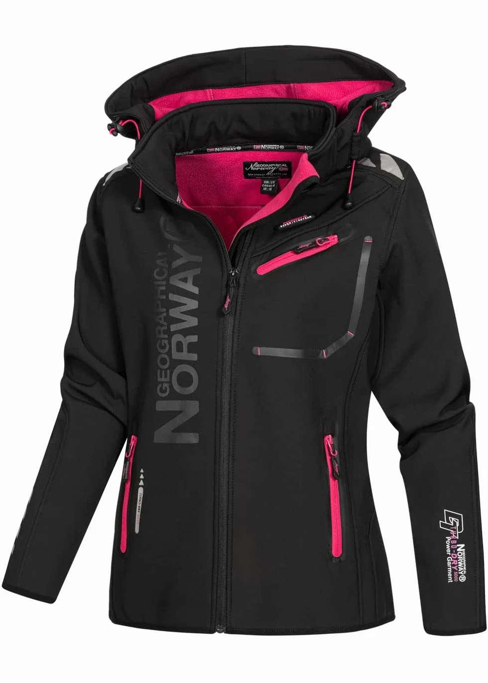 Geographical Norway Donna Softshell Giacca Esterna Romantic Turbo-Dry Cappuccio Staccabile