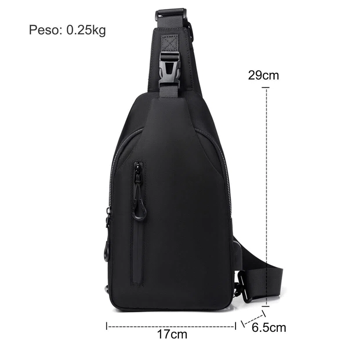Mixroom - Monospalla Borsa Uomo Zaino Zainetto borsello a Tracolla Petto Porta USB Z26