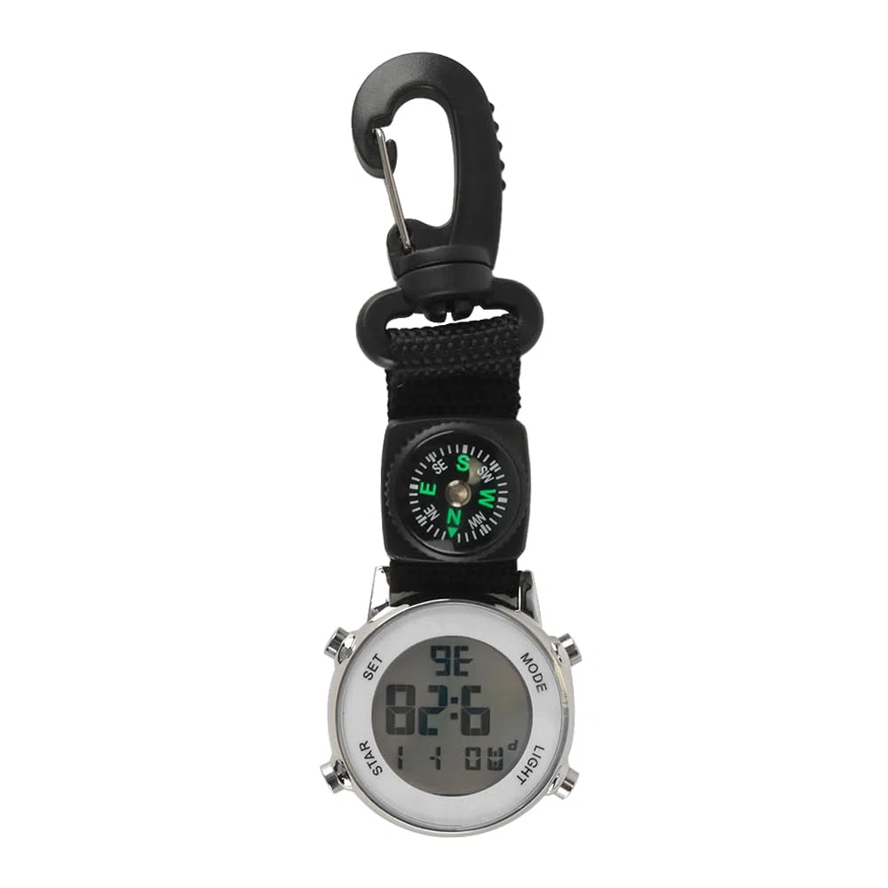 WANGCL Orologio da tasca per infermiere con moschettone - digitale multifunzionale, lega di zinco impermeabile, lunghezza 13,5 cm, bianco, 55 g